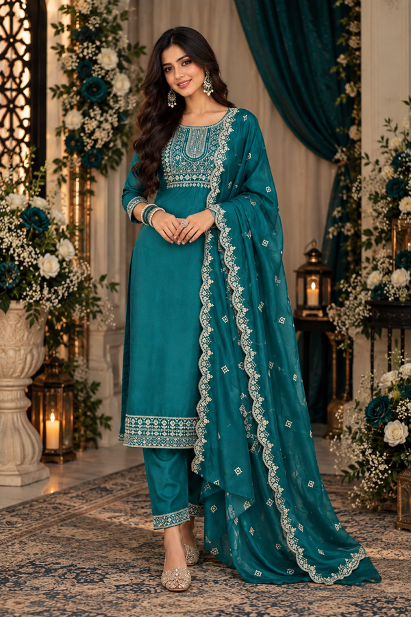 Bollywood désigner salwar kameez bleu taille XL