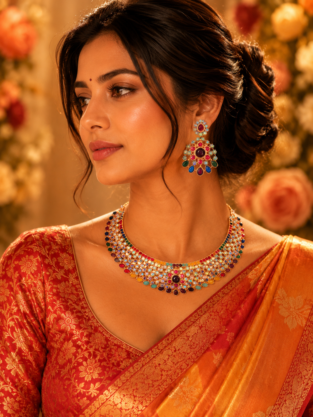 Bollywood désigner mariage parure multicolore 2 pièces Image principale du produit