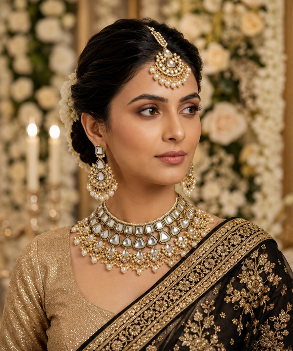 Bollywood désigner mariage sari parure crème et doré