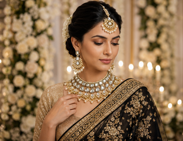 Bollywood désigner mariage sari parure crème et doré