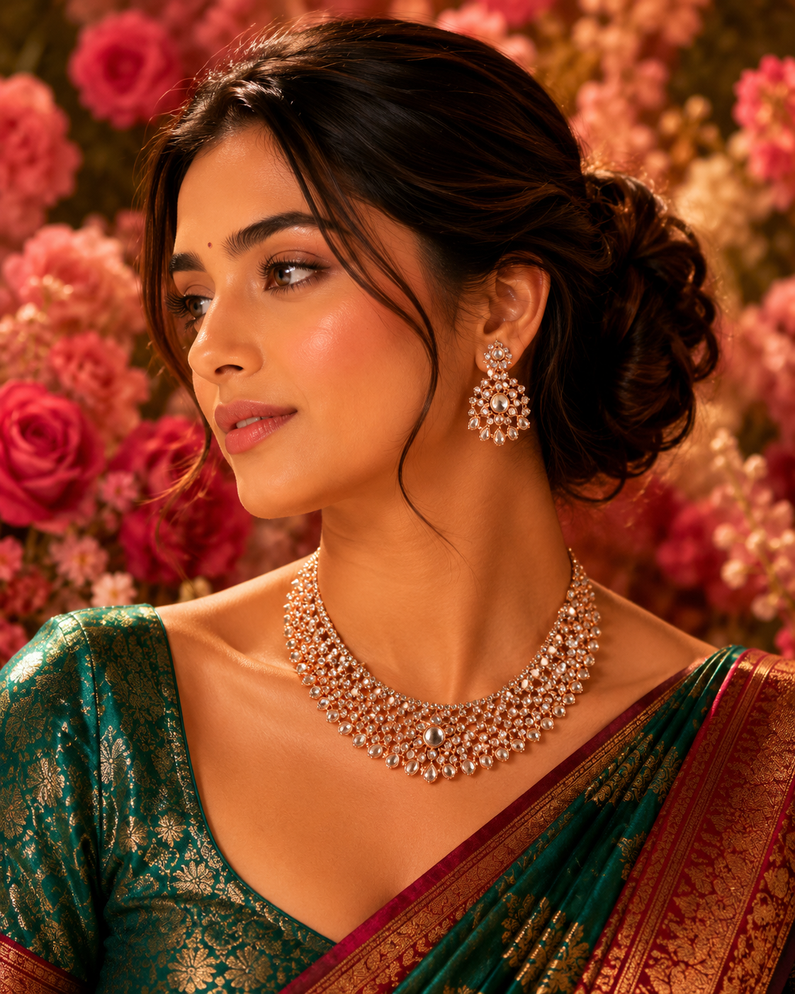 Bollywood désigner mariage sari parure blanc 2 pièces Image principale du produit