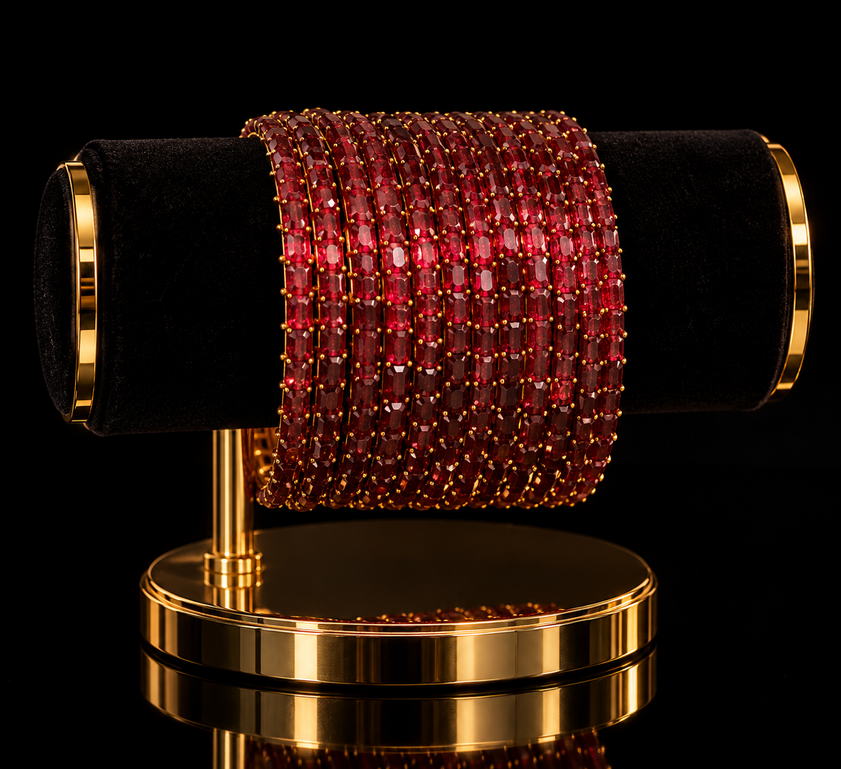 Indian désigner bangles rouge bordeaux taille 2.8 verre Image principale du produit