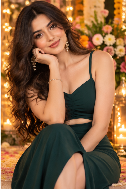 Bollywood désigner robe vert taille M